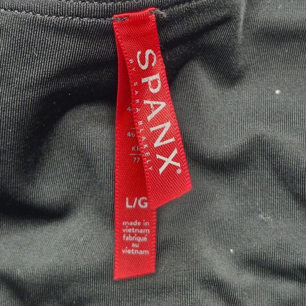 Spanx Faux Leather Leggings Womens Large Black High Rise Shaping Shaper Ankle - Picture 10 of 14